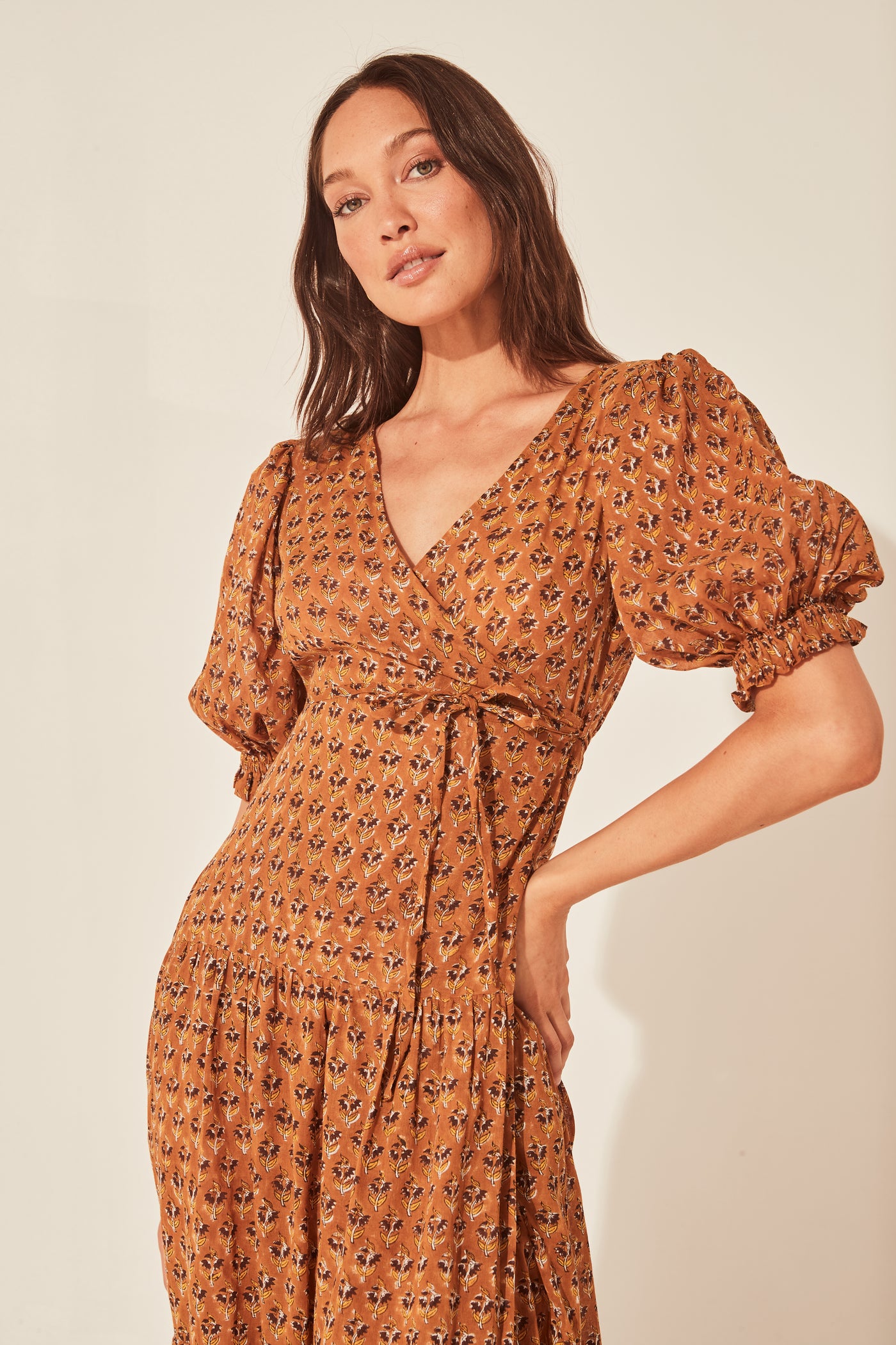 Zuri Wrap Dress ~ Autumn – Daughters of India